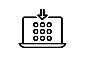 Inputs down black icon, an Outline Icon by Creative priyanka