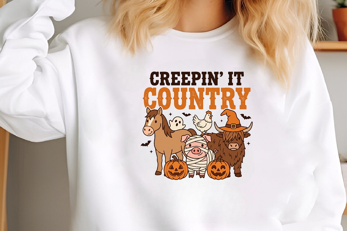 Creepin' It Country Halloween PNG, a Seasonal Illustration by CraftArtStudio (Photo 3 of 4)
