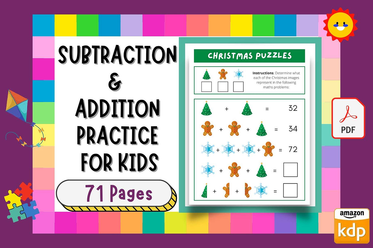 Subtraction, Addition Practice Pages, a Templates & Theme by Premium Digital Templates (Photo 1 of 2)