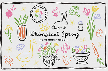 Whimsical Spring Clipart, an Object Illustration by Teresa Art Store
