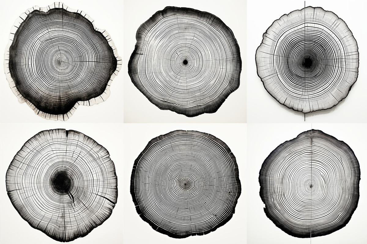 Black tree rings collection, a Decorative Illustration by Handmadefont (Photo 2 of 10)