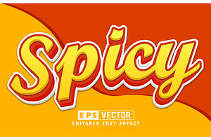 Vector Spicy 3d Editable Text Effect