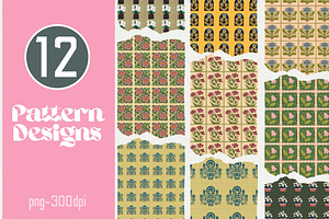 Boho Floral & Geometric Patterns, an Illustration by iloveTemplate