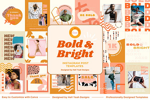 Bold Instagram Post Templates, a Social Media Template by Hell Yeah Designs