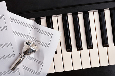 Concert for piano and brass instruments with keys and mouthpiece, an Arts & Entertainment Photo by Davizro's Market