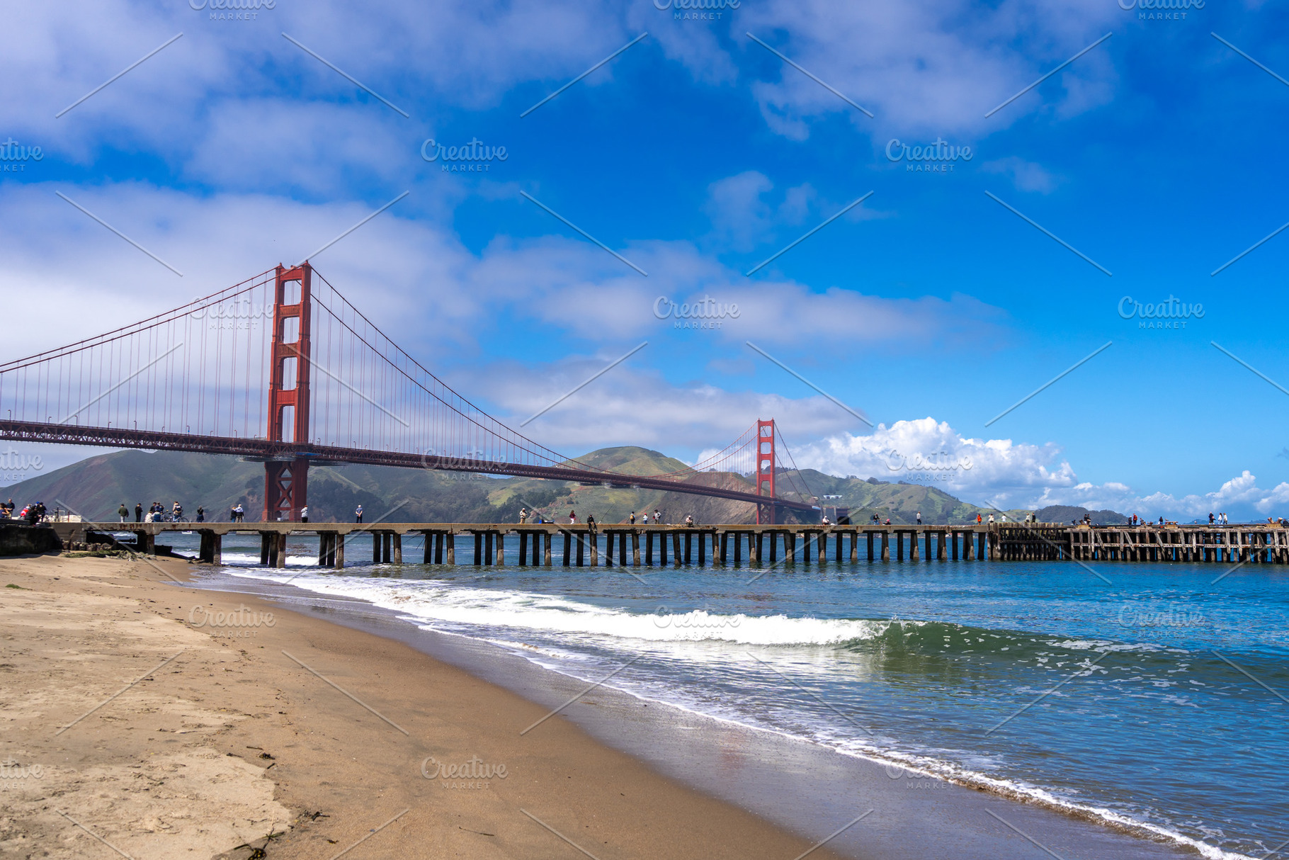 Golden Gate Bridge view from the Beach, San Francisco, USA, an Architecture Photo by GoodGoods