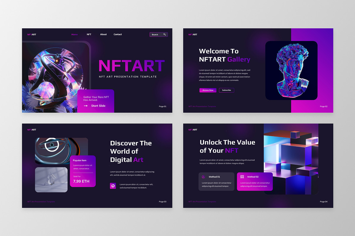 NFTART - NFT Art Google Slide, a Presentation Template by MtvtdArt (Photo 4 of 6)