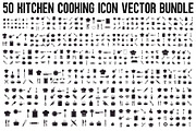Kitchen Cooking Icon Vector Bundle, an Illustration by jahid234 (Thumbnail 1 of 51)