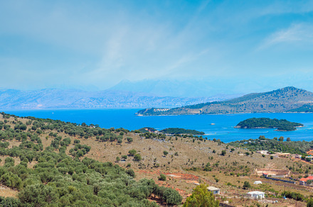 Ksamil town coast, Albania., a Photo by YuriyB