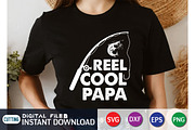 Reel Cool PAPA Fishing Shirt, an Illustration by FunnySVGCrafts (Thumbnail 2 of 3)