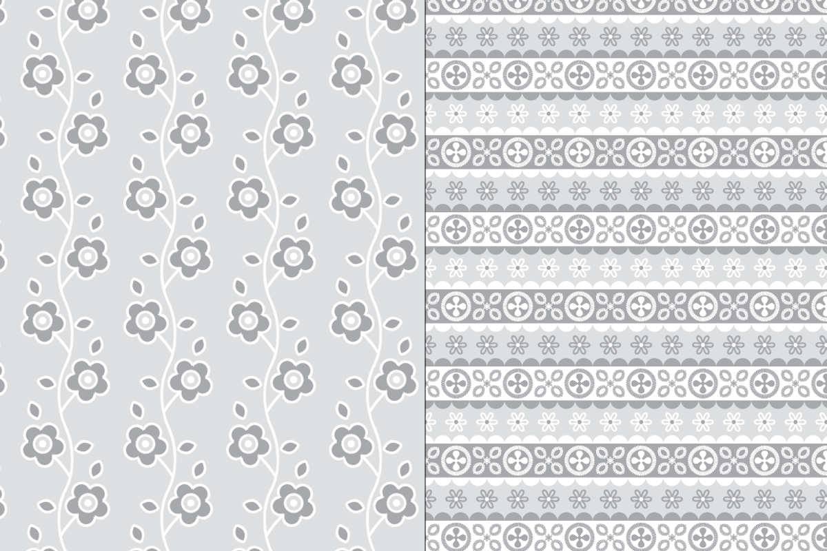 Seamless Gray Eyelet Patterns preview 6