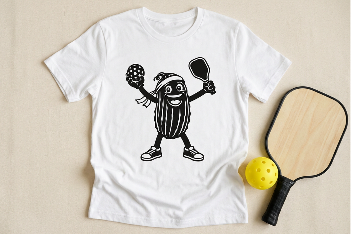 Pickleball SVG. Funny Pickle Mascot, a Sport Illustration by ClipArtRoom (Photo 5 of 6)