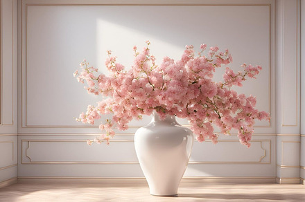 Luxury vase filled with pink flowers, an Architecture Photo by ComfortQ