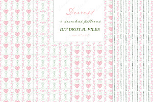 Dearest Floral Pink Heart Valentines