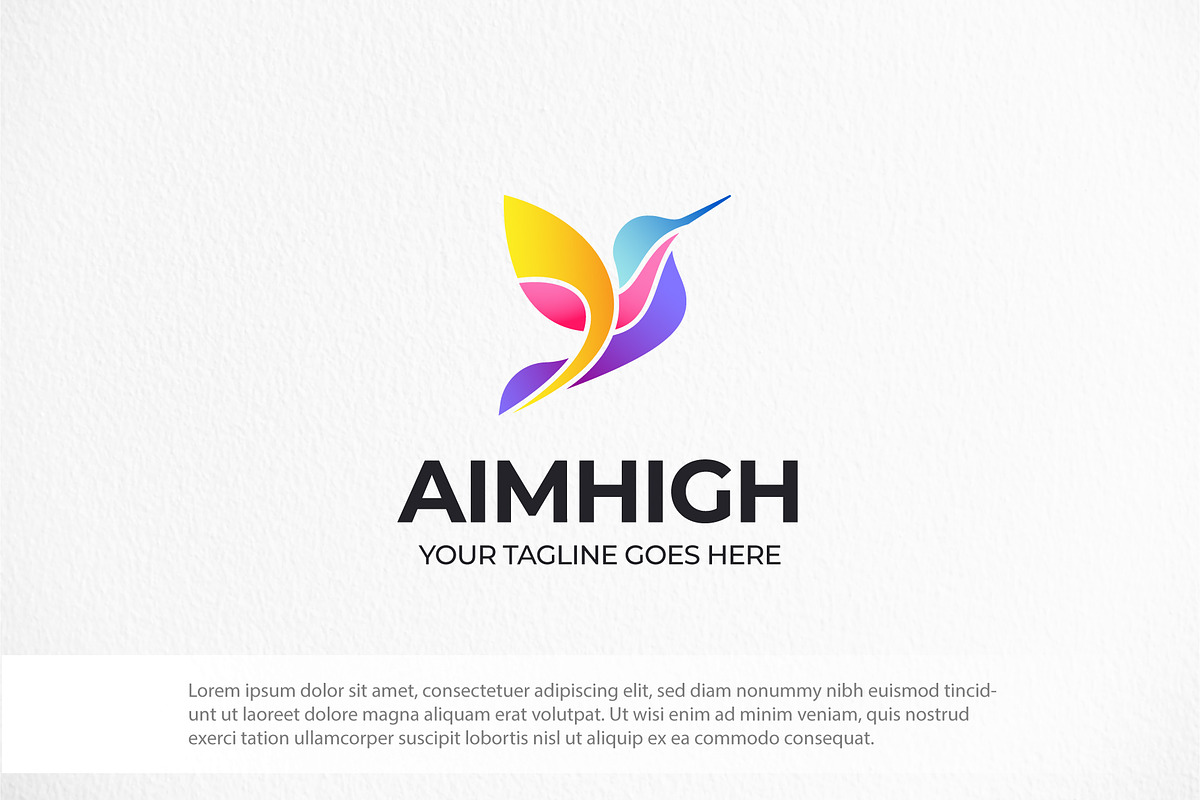 Vibrant Hummingbird Logo Template, a Branding & Logo Template by The Branding Fusion (Photo 1 of 2)