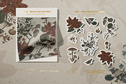 Christmas Flowers and Birds Pattern, a Pattern Graphic by paper aesthetic (Thumbnail 4 of 7)