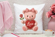 Crochet Yarn Valentine Teddy Bear Pn, an Illustration by DreamPrint404 (Thumbnail 7 of 8)