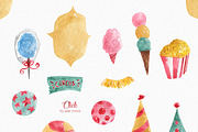 Circus Watercolor Clipart Set, an Animal Illustration by LeMagiqueBoutique (Thumbnail 5 of 9)