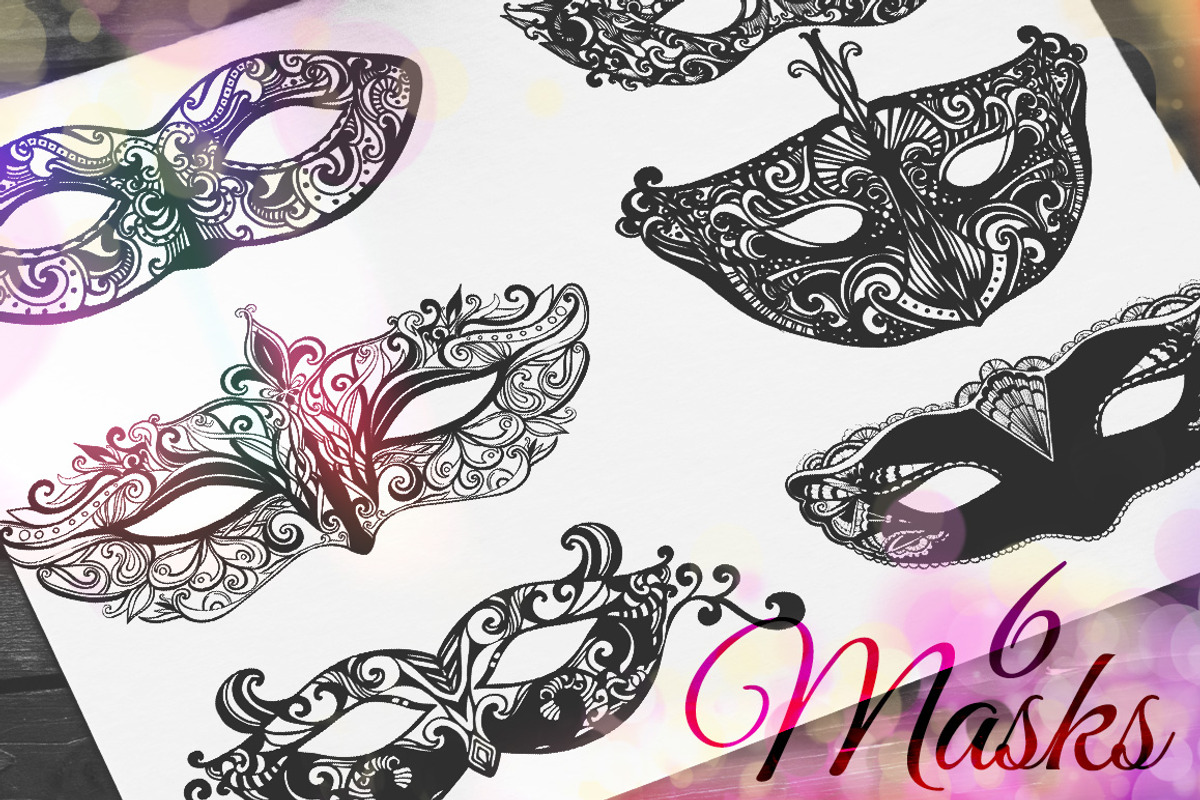 Ornate carnival masks, an Illustration by Anna's Creative Store (Photo 1 of 3)