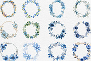 Blue Floral Oval Frame Clipart Png, an Illustration by Black Bird Studio (Thumbnail 5 of 6)