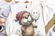 Watercolor Halloween Beaver Clipart, a Seasonal Illustration by OK Design (Thumbnail 5 of 6)