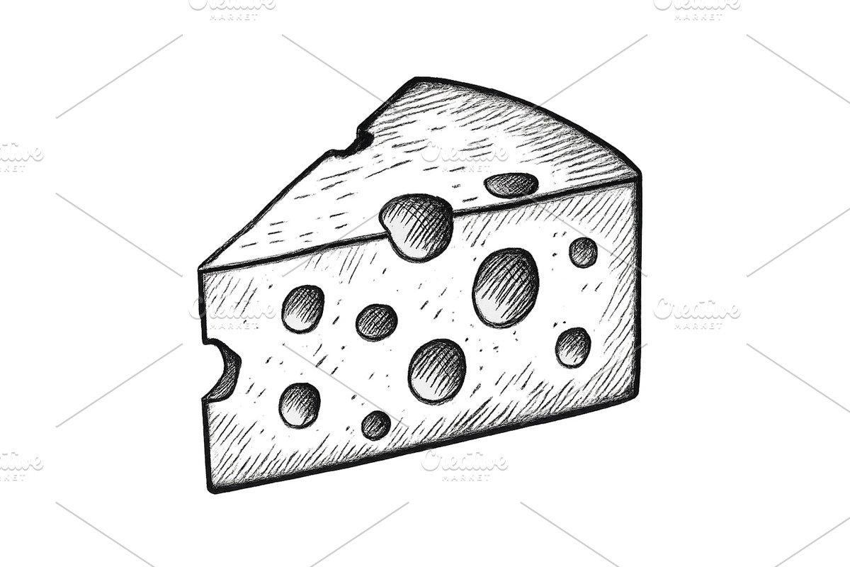 Delicious cheese slice with holes, a Food Illustration by ZinetroN