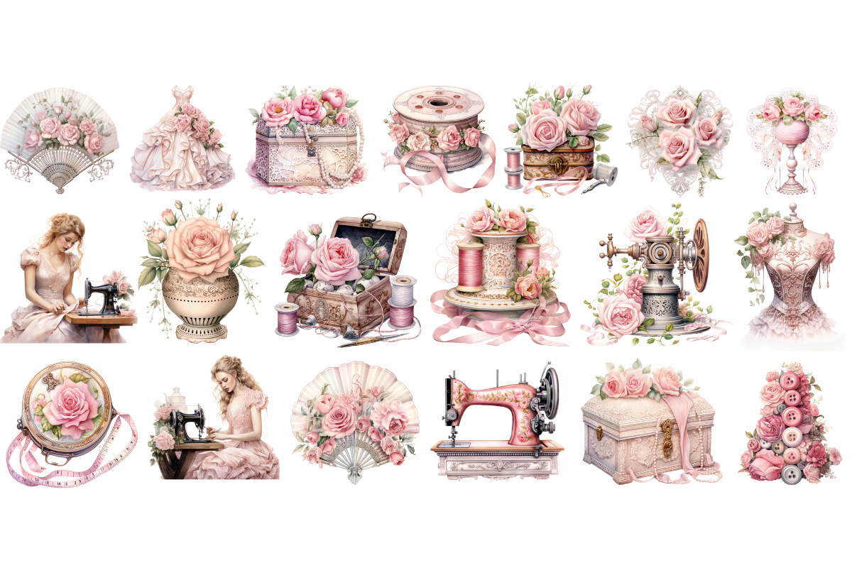 Vintage Sewing Clipart, an Object Illustration by Digital Xpress (Photo 3 of 3)