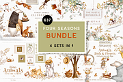 Four Seasons Animals Bundle, an Animal Illustration by TL Design (Thumbnail 1 of 27)
