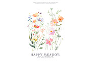 Watercolor Meadow Flower Clipart Set, a Decorative Illustration by Patishop Art (Thumbnail 4 of 6)