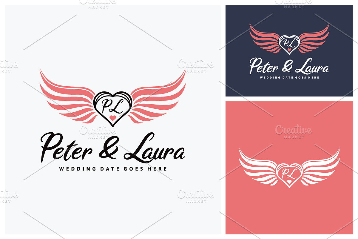Angel Wings with Initial For Couple, a Branding & Logo Template by Atlantis X Nurman Arbai (Photo 1 of 2)
