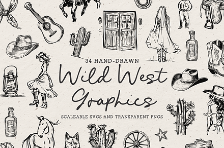 Wild West Vector Illustration Set, an Object Illustration by The October Creative