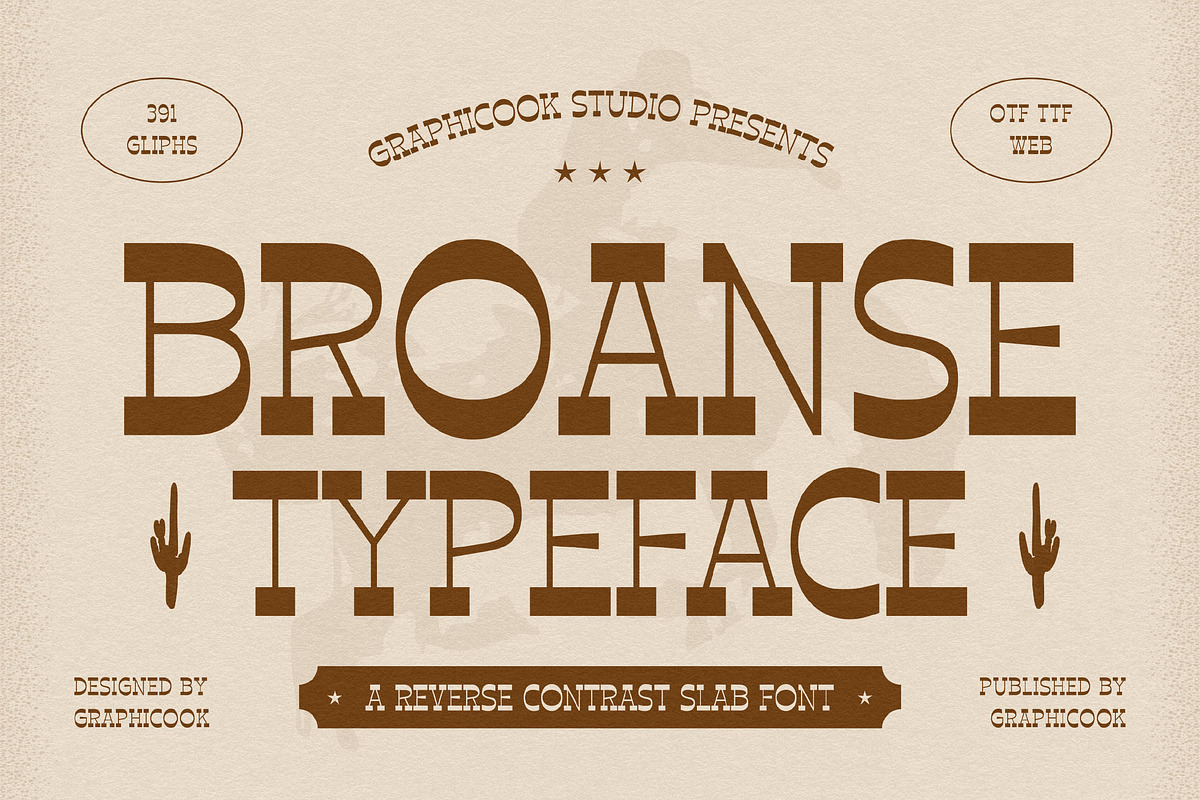 Broanse, a Slab Serif Font by graphicook (Photo 1 of 10)