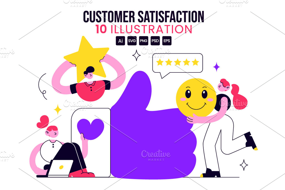 10 Customer Satisfaction, a Person Illustration by denayunebgt (Photo 1 of 4)