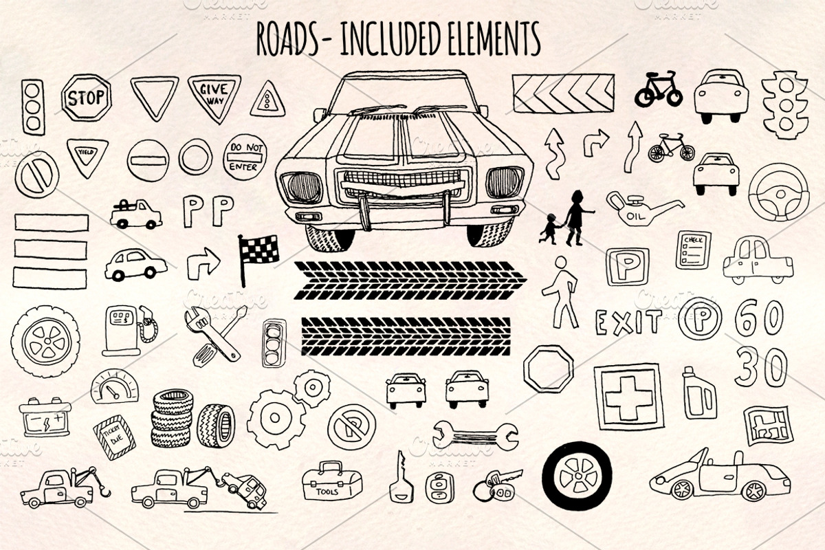 Cars and Road Transport Sketches, a Transportation Illustration by Violet LeBeaux (Photo 2 of 3)