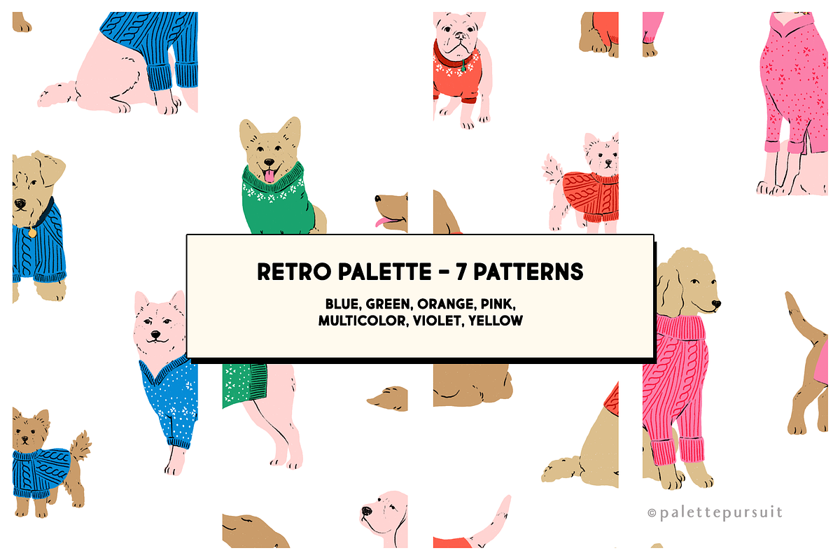 Dogs in Sweaters Seamless Patterns, a Pattern Graphic by Palette Pursuit (Photo 10 of 14)