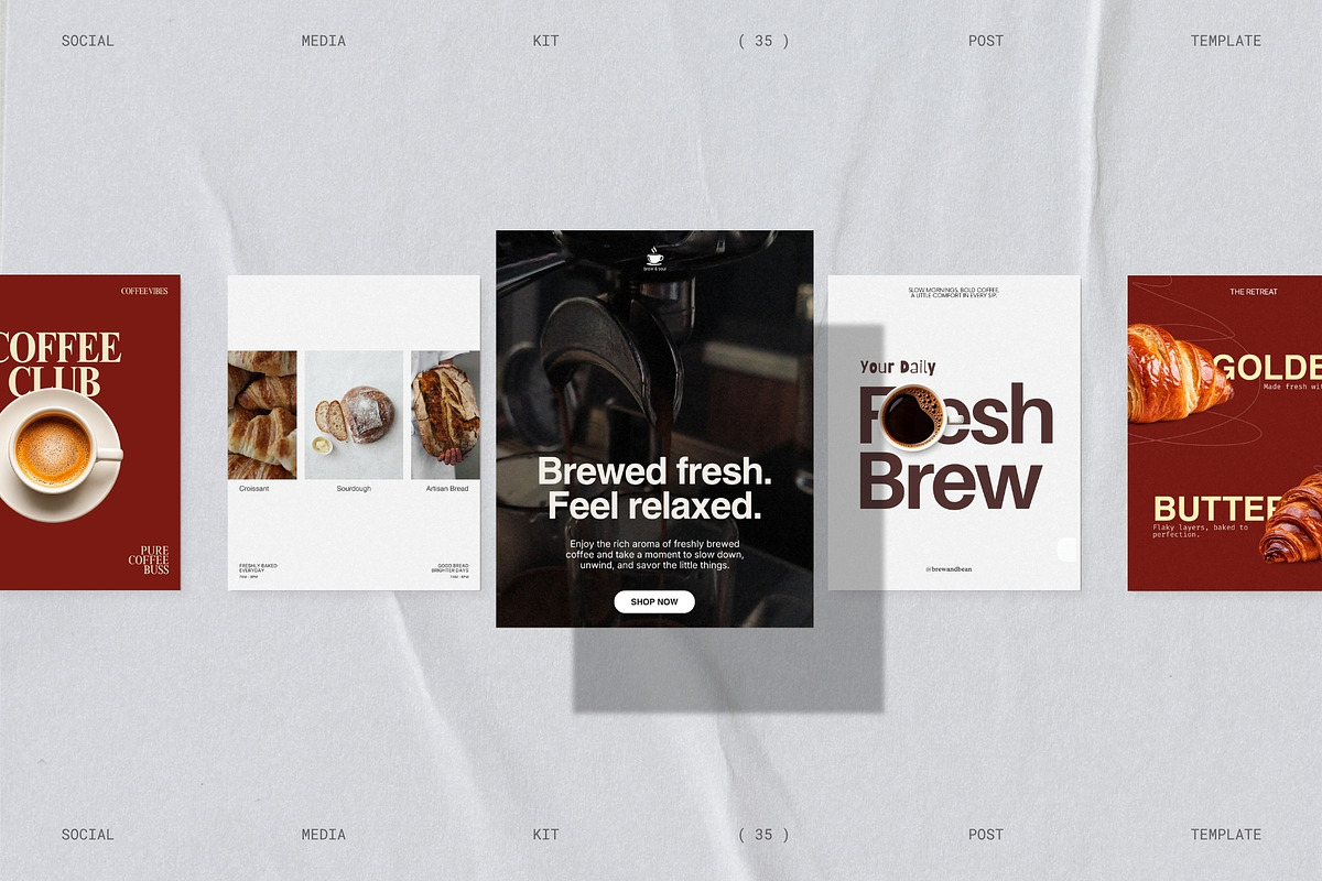 BREW | Cafe Social Media Kit (I), a Social Media Template by Prapti Design (Photo 9 of 10)
