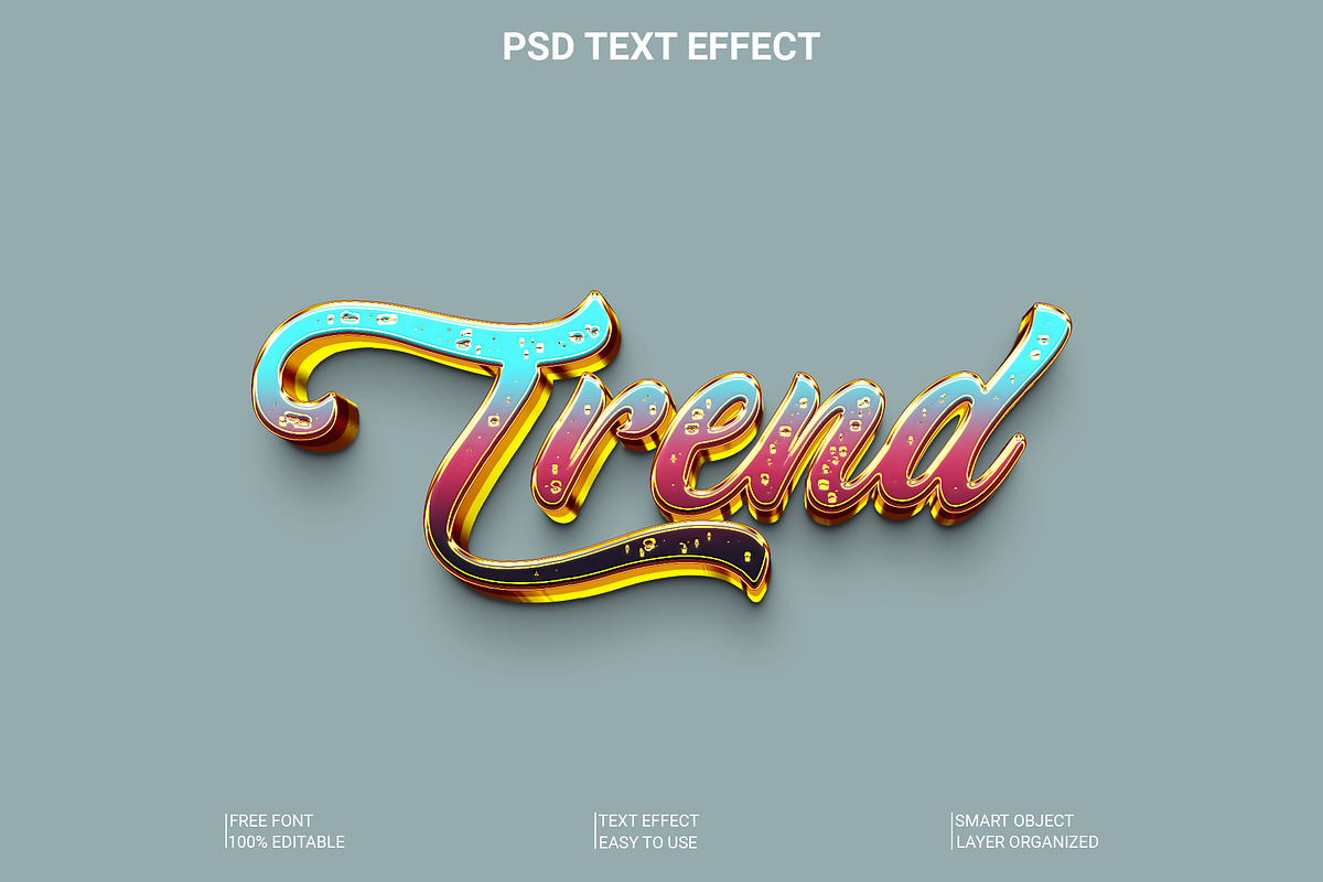 Glossy Trend Text Effect PSD, a Layer Style Add-On by Imamul001
