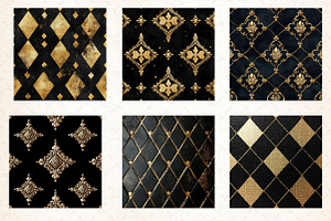 Black And Gold Diamond Digital Paper