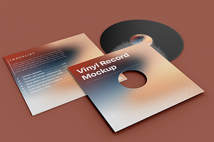 Vinyl Record with Track List Mockup, a Product Mockup by Xtrahive