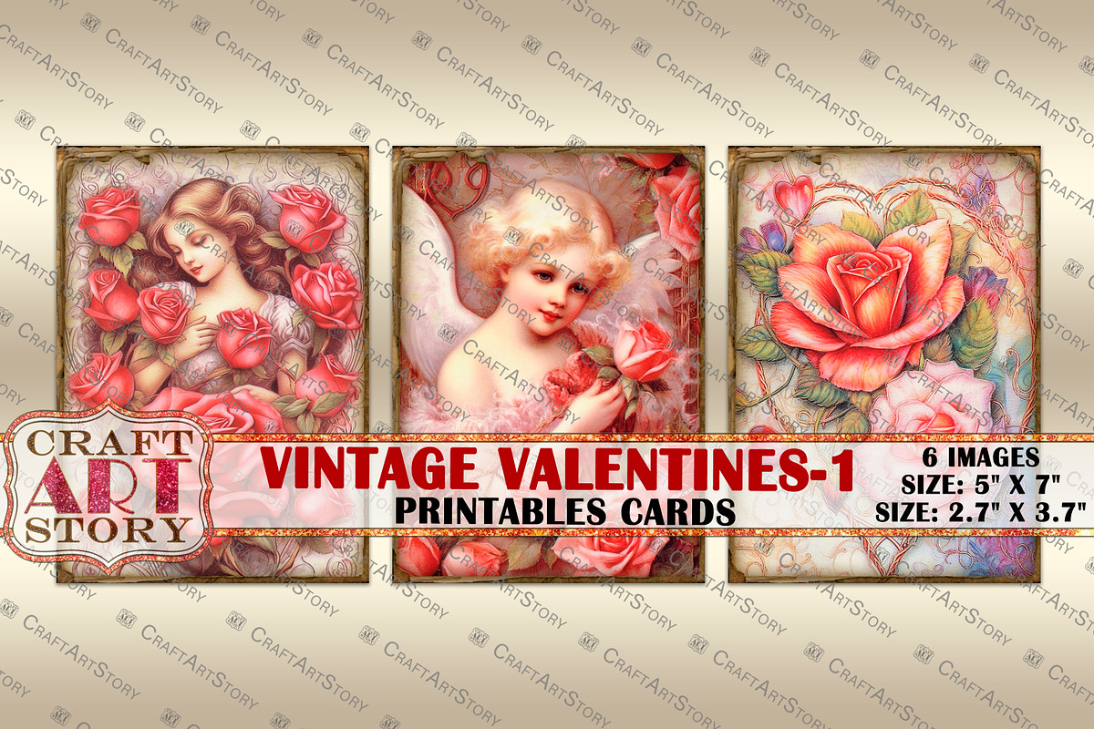 Valentines Valentine cards-1, an Object Illustration by CraftArtStory (Photo 3 of 3)