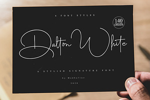 Dalton White 4 Font Style, a Script Font by Madhaline Studio