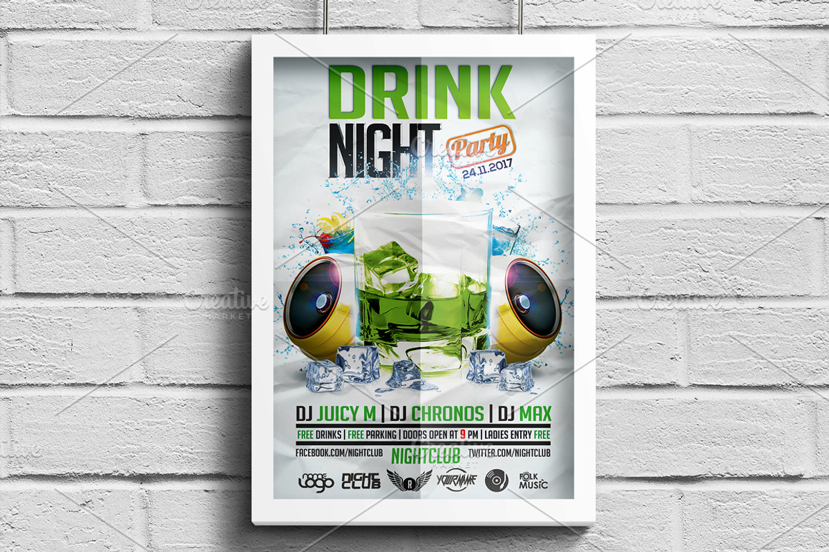 Drink Night Party Flyer, a Flyer Template by CREATIVE DUDE (Photo 2 of 4)