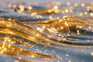Golden waves shimmering on water, a Photo by Beautiful things