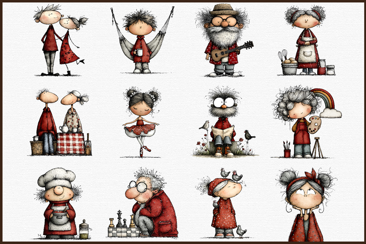 Quirky Life in Retirement Clipart, an Illustration by Sublimation Artist (Photo 3 of 6)