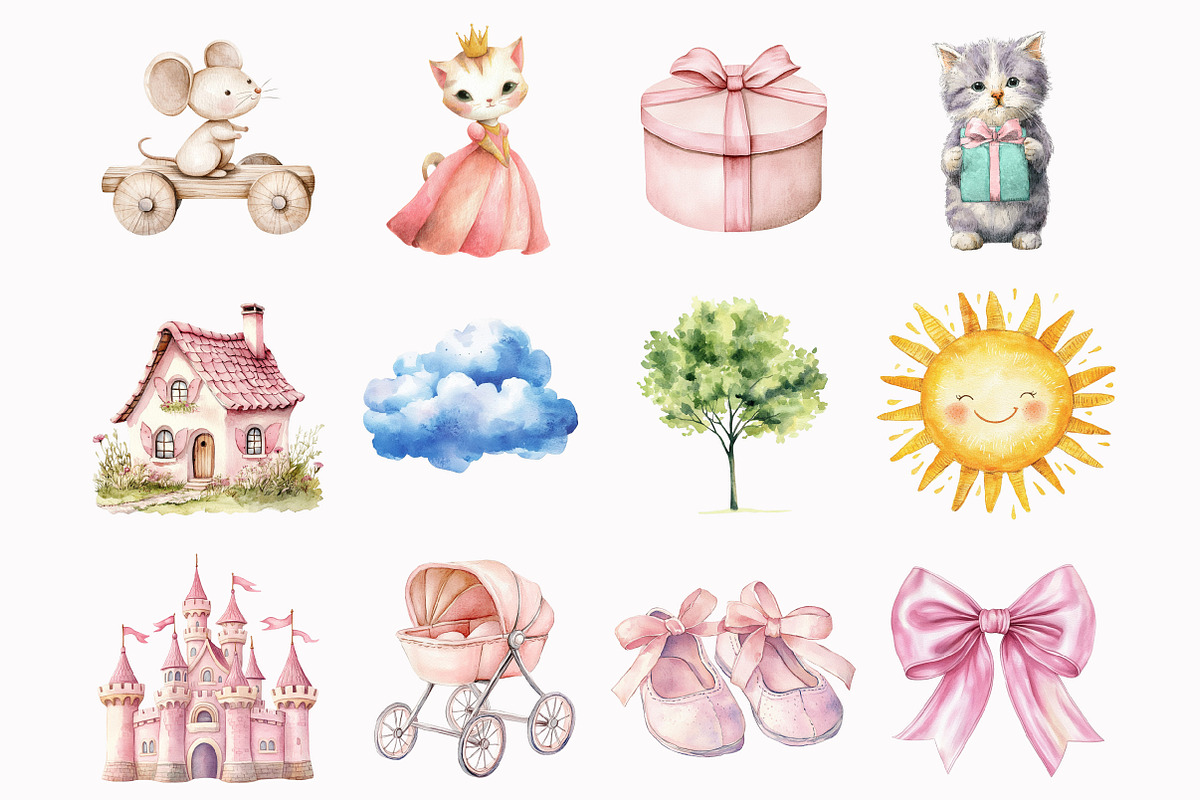 Watercolor Kitten Clipart, a Seasonal Illustration by Design Market (Photo 2 of 5)
