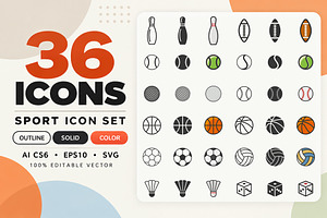 Vector Sports Balls and Equipment., an Object Graphic by Gomolach
