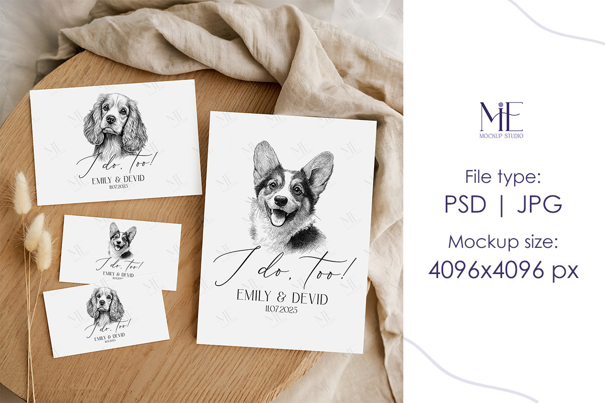 Boho Invitation Suite Card Mockup, a Mockup by Mie Mockup Studio (Photo 2 of 7)
