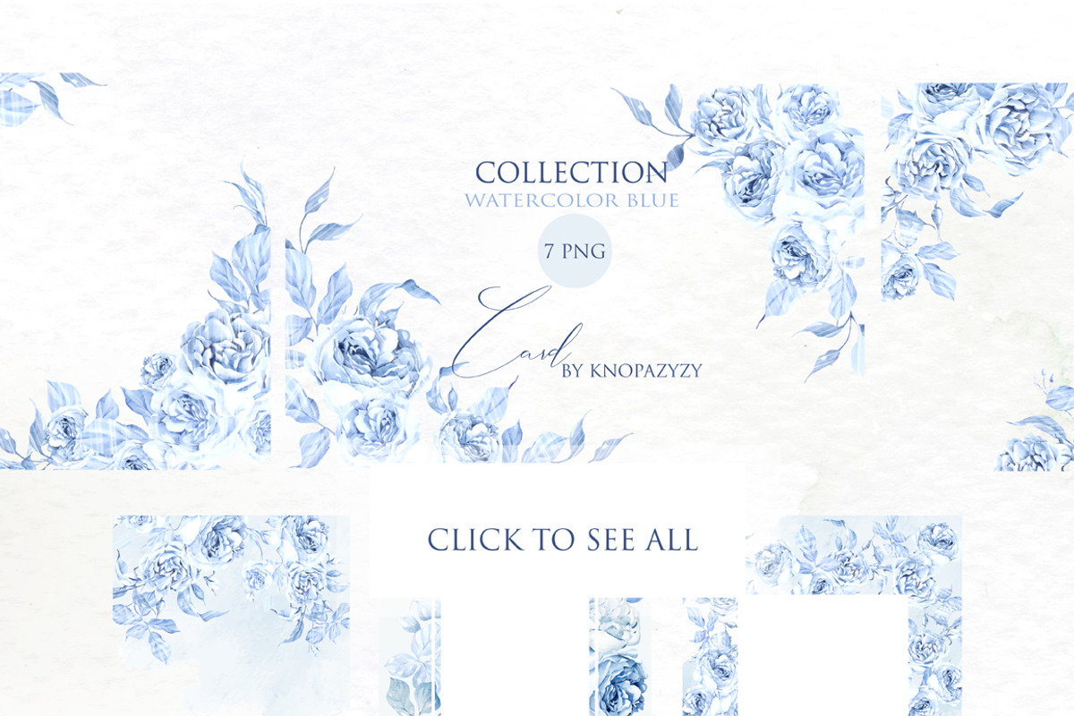 Watercolor Blue Wedding Collection, an Object Graphic by Knopazyzy (Photo 9 of 9)