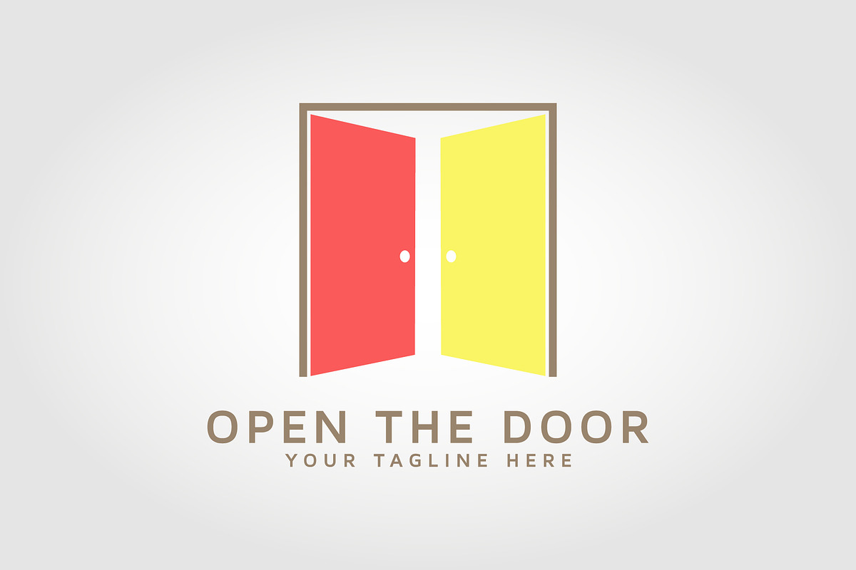 opened door icon logo symbol vector, a Branding & Logo Template by PrastHF