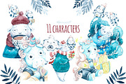 Watercolor Winter animals., an Illustration by talloshau's illustrations (Thumbnail 2 of 9)